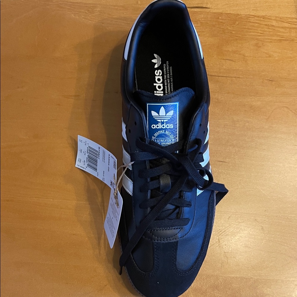 adidas Men's Black with white stripes Shoes